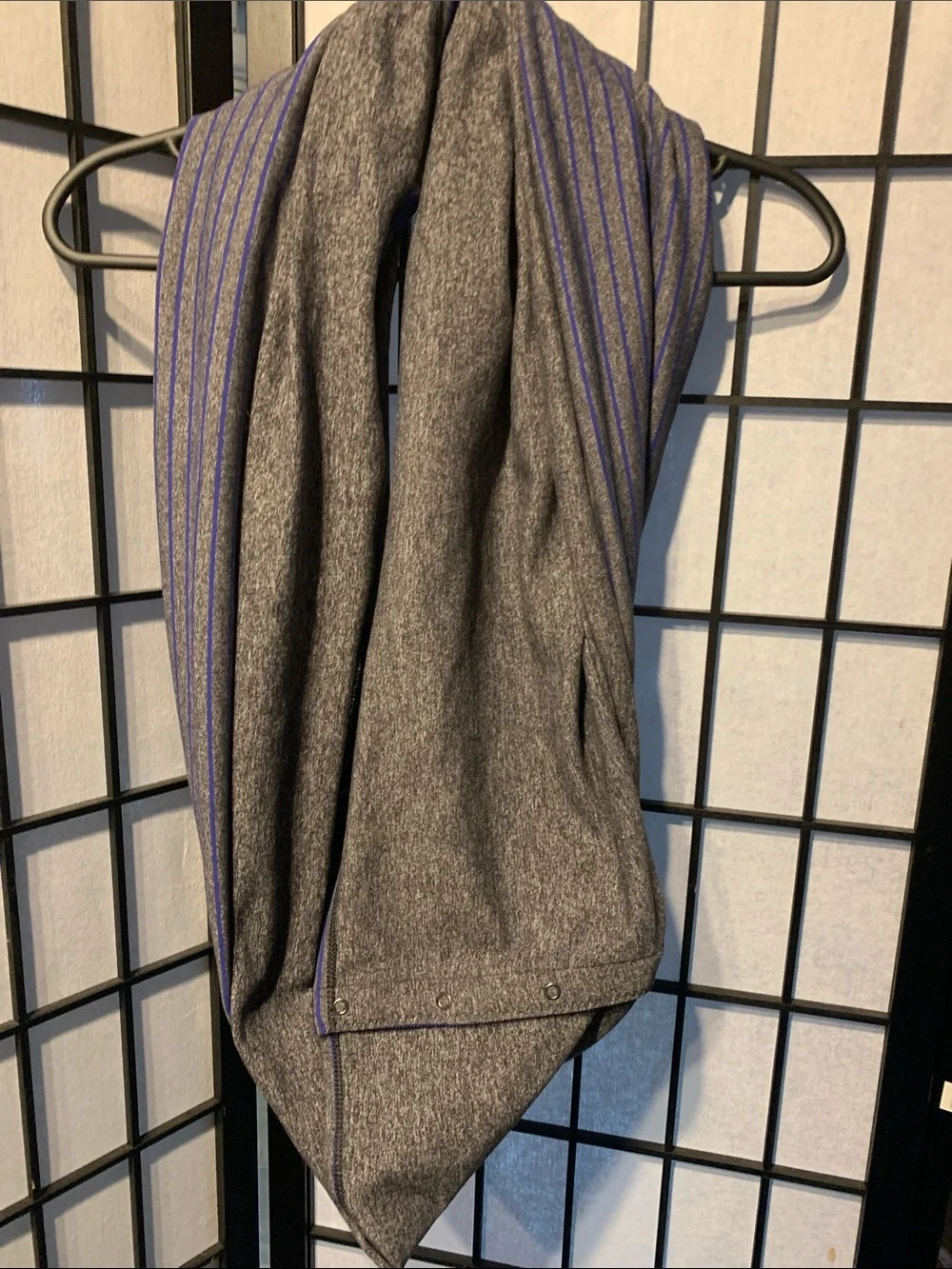 Lululemon Gray and Blue Striped Infinity Scarf reversible